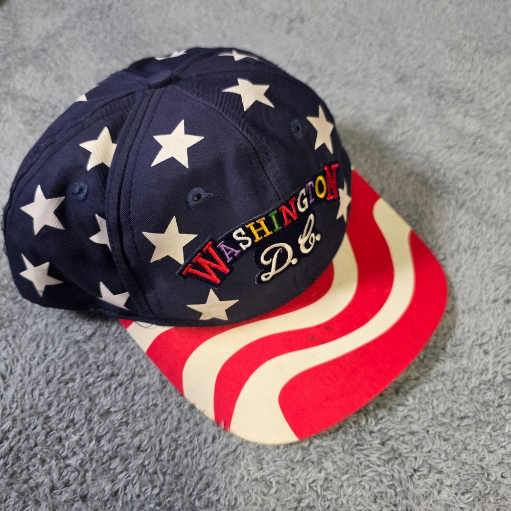 Attractive Headwear Mens OSFA Snapback Hat Navy‎ Stars Stripes Washington DC 90s